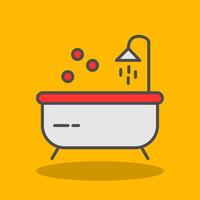 Bathtub Filled Shadow Icon vector