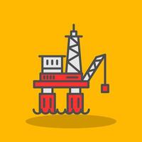 Offshore Platform Filled Shadow Icon vector