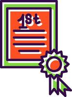 Certificate filled Design Icon vector