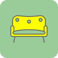 Sofa Filled Yellow Icon vector