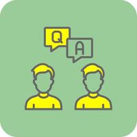 Question And Answer Filled Yellow Icon vector