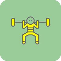 rutina de ejercicio lleno amarillo icono vector