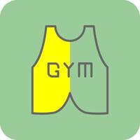Vest Suit Filled Yellow Icon vector