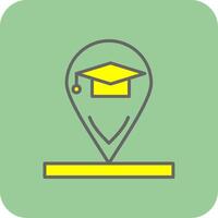 Location Mark Filled Yellow Icon vector