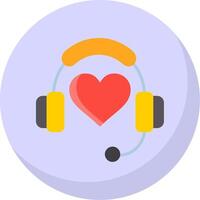 Headphone Flat Bubble Icon vector