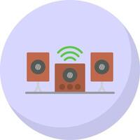 audio sistema plano burbuja icono vector