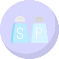 Salt And Pepper Flat Bubble Icon vector