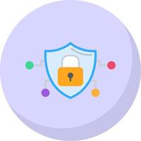 ciber seguridad plano burbuja icono vector