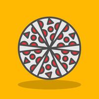 Pizza Filled Shadow Icon vector