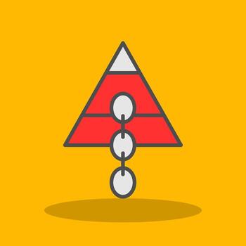 Link pyramide Filled Shadow Icon vector