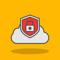 Cloud Security Filled Shadow Icon vector