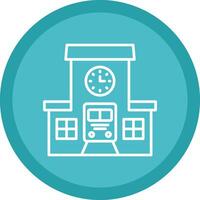 Train Station Line Multi Circle Icon vector