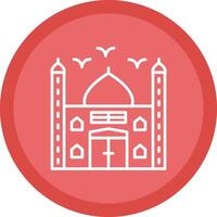 Mosque Line Multi Circle Icon vector