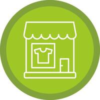 ropa tienda línea multi circulo icono vector