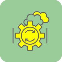 Backup And Recovery Filled Yellow Icon vector