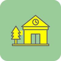 Cottage Filled Yellow Icon vector