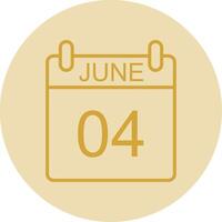 June Line Yellow Circle Icon vector