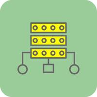 Data Structure Filled Yellow Icon vector