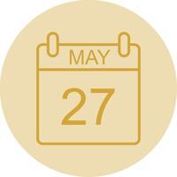 May Line Yellow Circle Icon vector