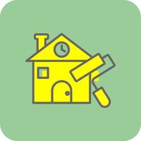 House Painting Filled Yellow Icon vector