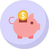 Piggy Bank Flat Bubble Icon vector