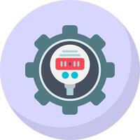 Pressure Gauge Flat Bubble Icon vector