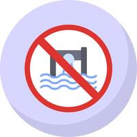 Prohibited Sign Flat Bubble Icon vector