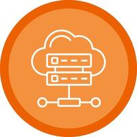 Cloud Database Line Multi Circle Icon vector