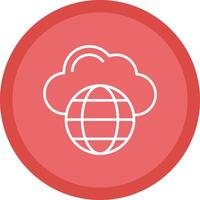 Cloud Network Line Multi Circle Icon vector