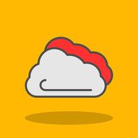 Cloud Filled Shadow Icon vector