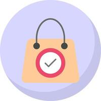 Shopping Bag Flat Bubble Icon vector
