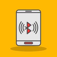 Bluetooth Filled Shadow Icon vector
