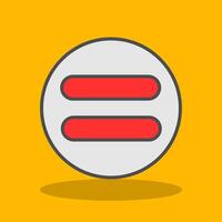 Equal Filled Shadow Icon vector
