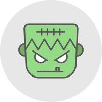 frankenstein línea lleno ligero icono vector