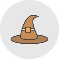 Witch Hat Line Filled Light Icon vector