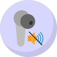 Earbud Flat Bubble Icon vector