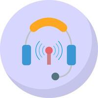 Headphones Flat Bubble Icon vector