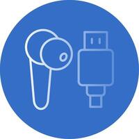 Earbud Flat Bubble Icon vector