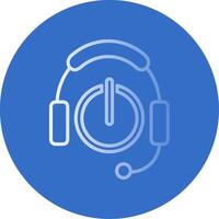 auriculares plano burbuja icono vector