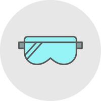 la seguridad lentes línea lleno ligero icono vector