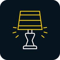 Lamp Line Yellow White Icon vector