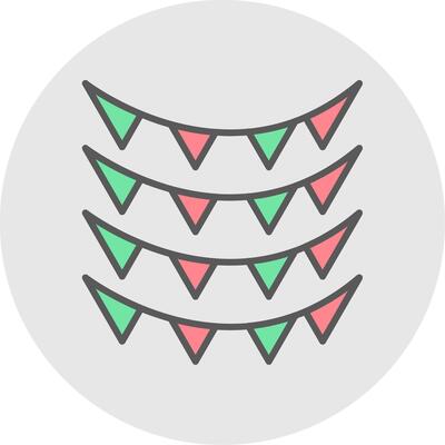 Celebration Flag Line Filled Light Icon