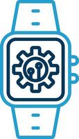 Settings Line Blue Two Color Icon vector