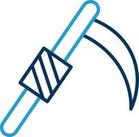 Scythe Line Blue Two Color Icon vector