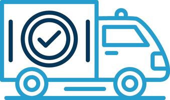 Delivery Line Blue Two Color Icon vector