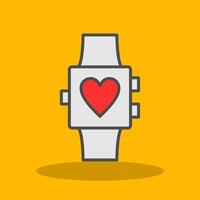 Smartwatch Filled Shadow Icon vector