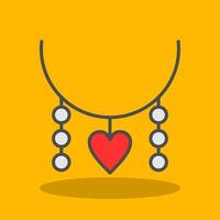 Necklace Filled Shadow Icon vector