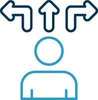Decision Making Line Blue Two Color Icon vector