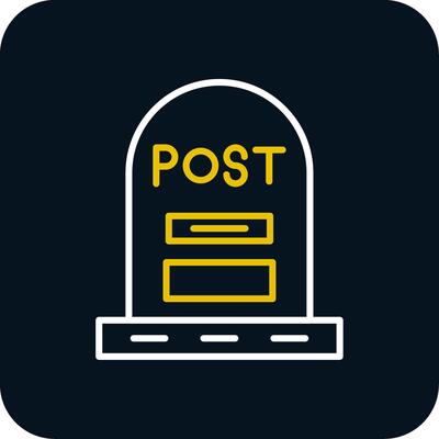 Post Line Red Circle Icon