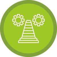 Traffic Cone Line Multi Circle Icon vector